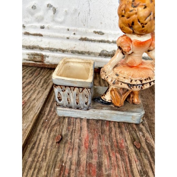 Vintage Shabby Ballerina Girl Planter Vase - Picture 3 of 12